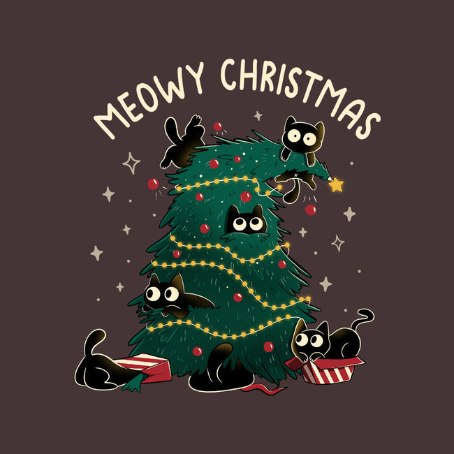Meowy Christmas Funny Cats-Womens-Basic-Tee-tobefonseca