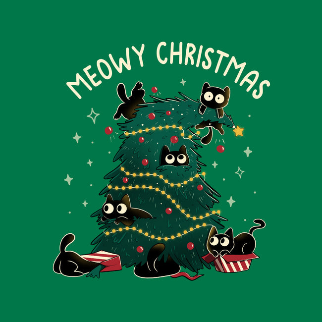 Meowy Christmas Funny Cats-Womens-Basic-Tee-tobefonseca