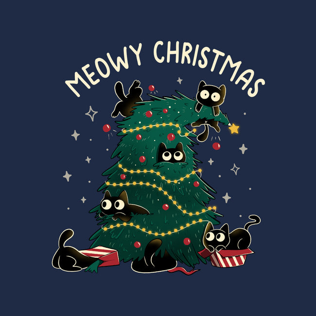 Meowy Christmas Funny Cats-Womens-Basic-Tee-tobefonseca