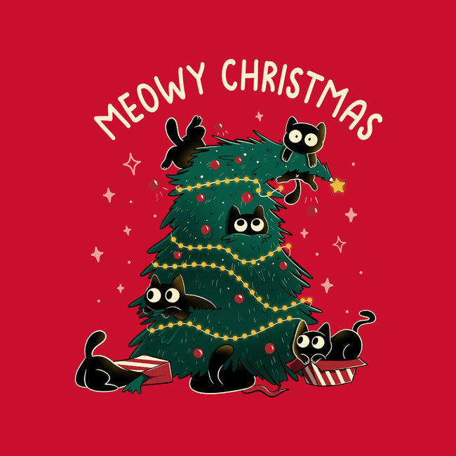 Meowy Christmas Funny Cats-Womens-Basic-Tee-tobefonseca