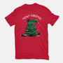 Meowy Christmas Funny Cats-Womens-Basic-Tee-tobefonseca