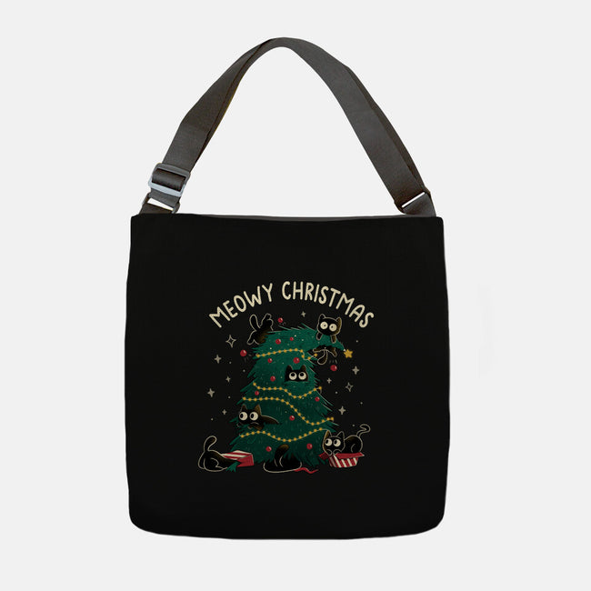 Meowy Christmas Funny Cats-None-Adjustable Tote-Bag-tobefonseca