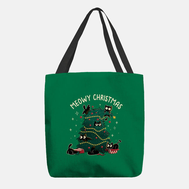 Meowy Christmas Funny Cats-None-Basic Tote-Bag-tobefonseca