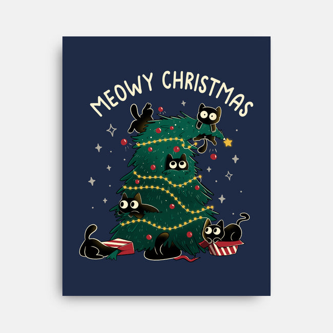 Meowy Christmas Funny Cats-None-Stretched-Canvas-tobefonseca