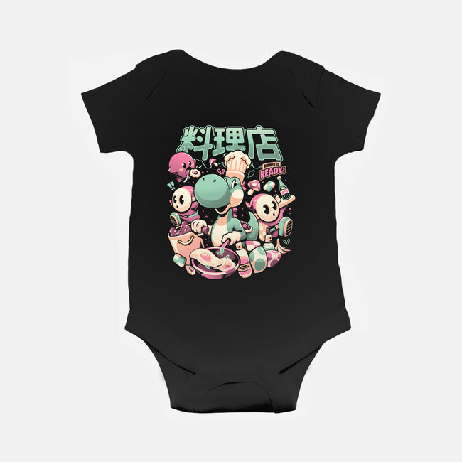 Dino Diner-Baby-Basic-Onesie-eduely