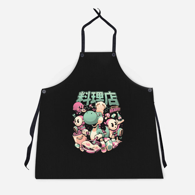 Dino Diner-Unisex-Kitchen-Apron-eduely