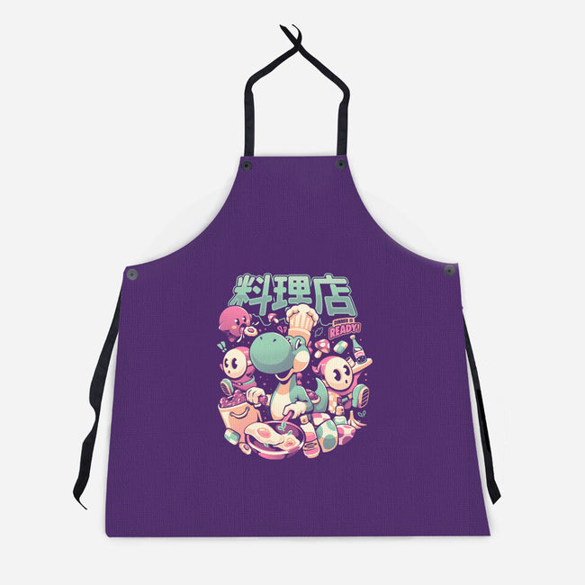 Dino Diner-Unisex-Kitchen-Apron-eduely