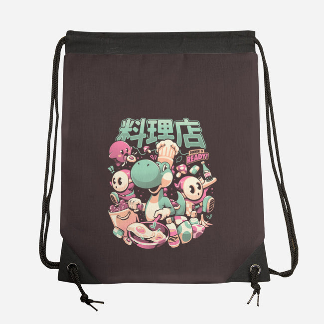 Dino Diner-None-Drawstring-Bag-eduely