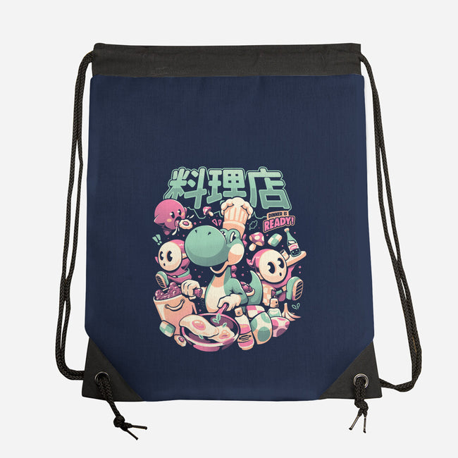 Dino Diner-None-Drawstring-Bag-eduely