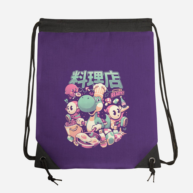 Dino Diner-None-Drawstring-Bag-eduely