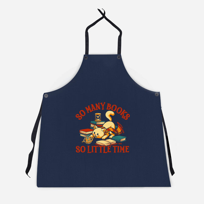 Many Books So Little Time-Unisex-Kitchen-Apron-worlddominationforcats