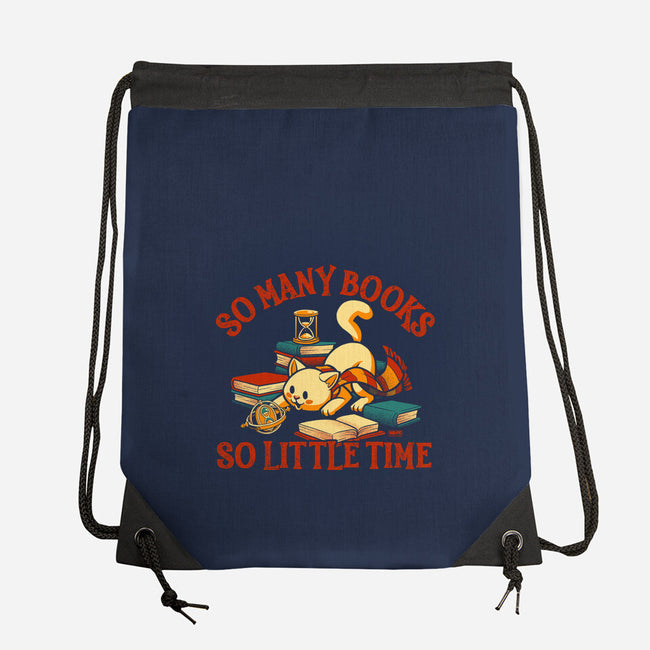 Many Books So Little Time-None-Drawstring-Bag-worlddominationforcats