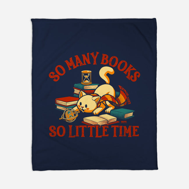 Many Books So Little Time-None-Fleece-Blanket-worlddominationforcats