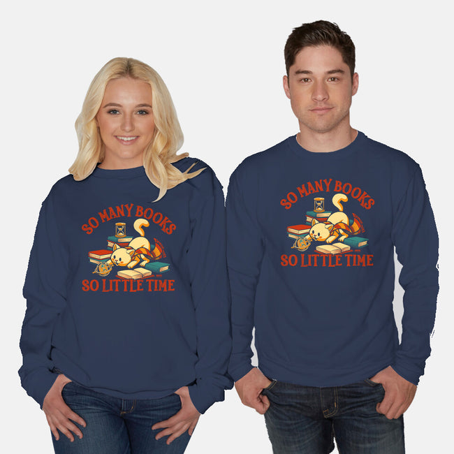 Many Books So Little Time-Unisex-Crew Neck-Sweatshirt-worlddominationforcats