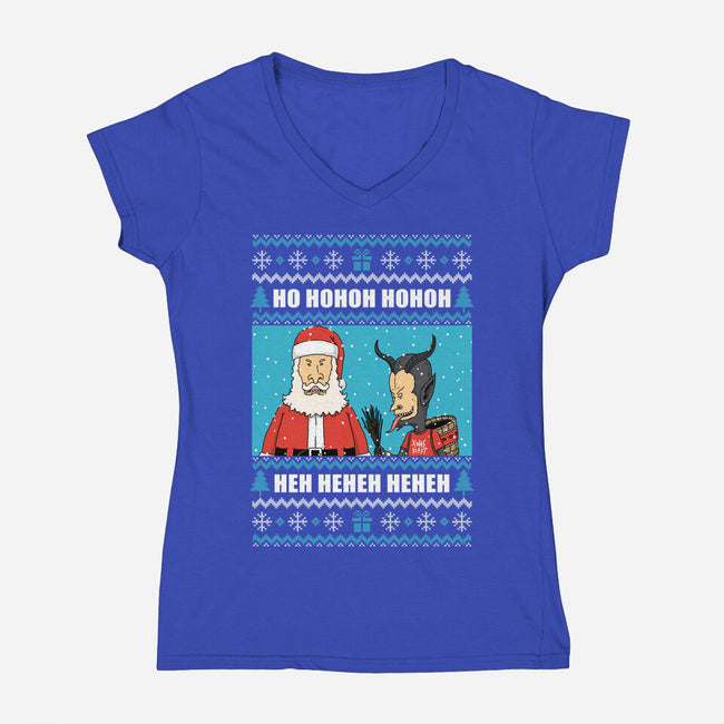 Christmas Sucks-Womens-V-Neck-Tee-pigboom