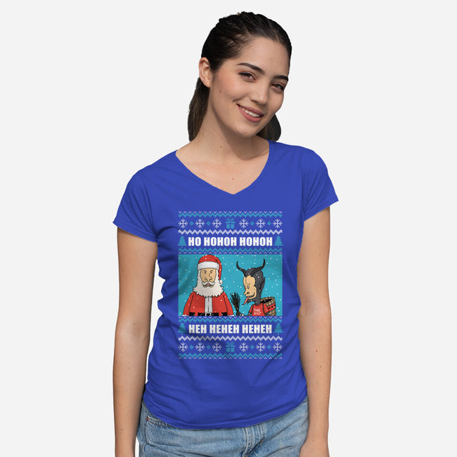 Christmas Sucks-Womens-V-Neck-Tee-pigboom