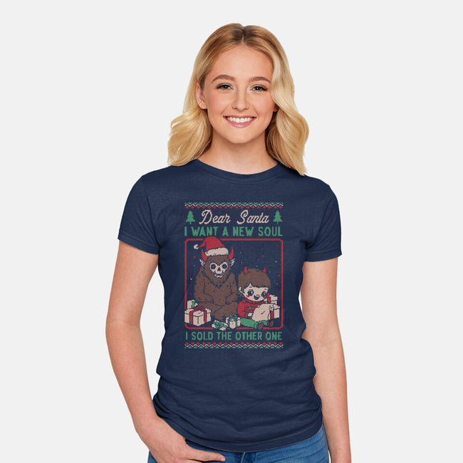 Ugly Sweater Christmas Pact-Womens-Fitted-Tee-Studio Mootant
