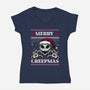 Ugly Sweater Spooky Christmas-Womens-V-Neck-Tee-Studio Mootant