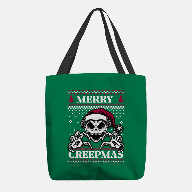 Ugly Sweater Spooky Christmas-None-Basic Tote-Bag-Studio Mootant