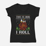 Ugly Sweater Beagle-Womens-V-Neck-Tee-Studio Mootant