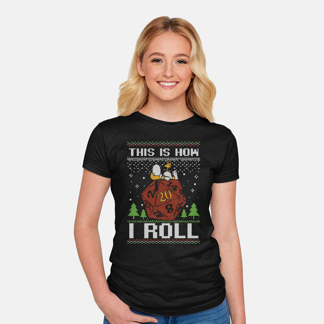 Ugly Sweater Beagle-Womens-Fitted-Tee-Studio Mootant