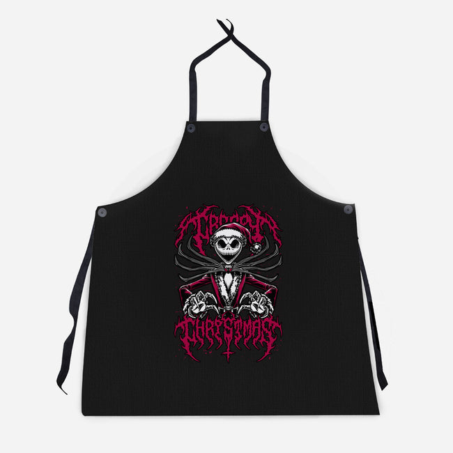 Creepy Christmas Skeleton-Unisex-Kitchen-Apron-Studio Mootant