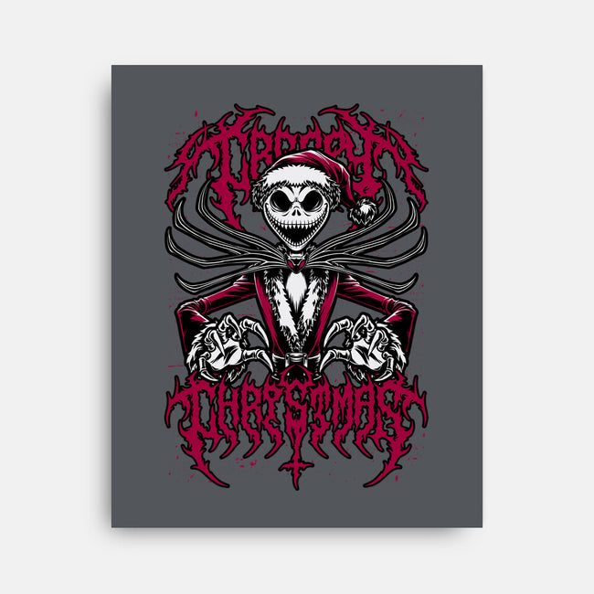 Creepy Christmas Skeleton-None-Stretched-Canvas-Studio Mootant