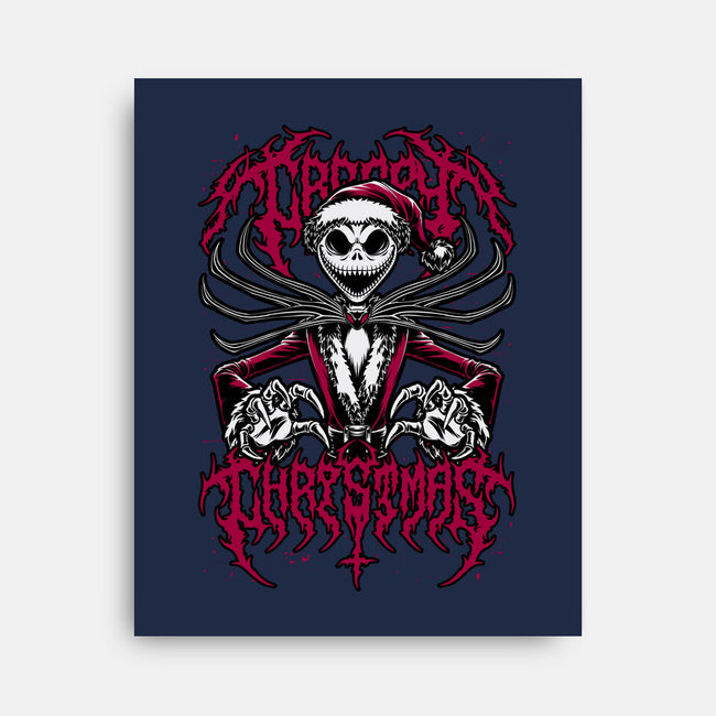 Creepy Christmas Skeleton-None-Stretched-Canvas-Studio Mootant