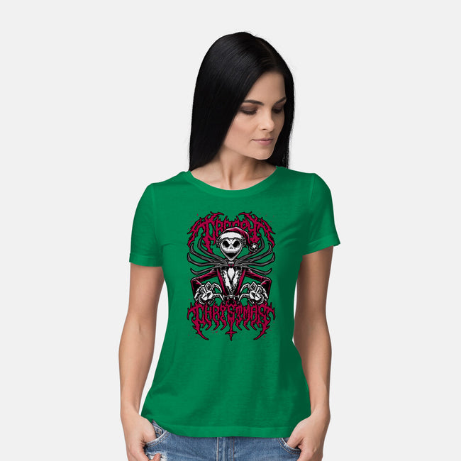 Creepy Christmas Skeleton-Womens-Basic-Tee-Studio Mootant