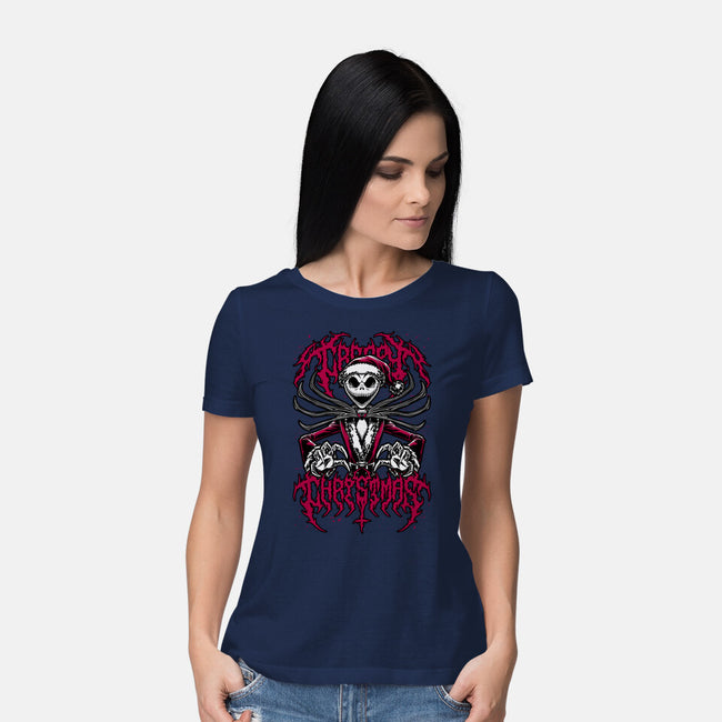 Creepy Christmas Skeleton-Womens-Basic-Tee-Studio Mootant