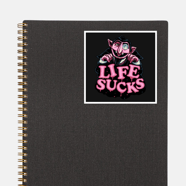 This Life Sucks-None-Glossy-Sticker-glitchygorilla