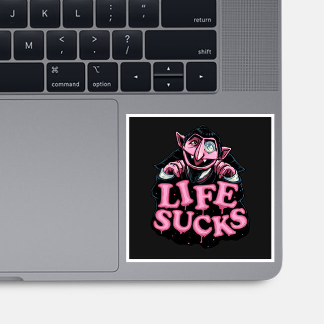 This Life Sucks-None-Glossy-Sticker-glitchygorilla