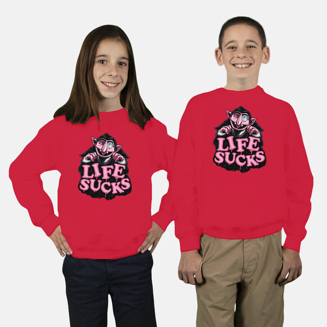 This Life Sucks-Youth-Crew Neck-Sweatshirt-glitchygorilla