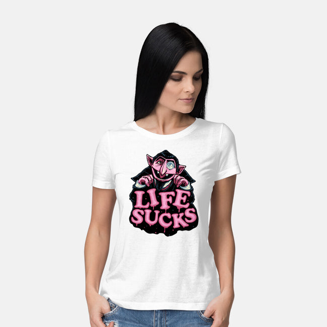 This Life Sucks-Womens-Basic-Tee-glitchygorilla