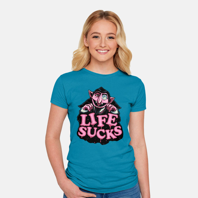 This Life Sucks-Womens-Fitted-Tee-glitchygorilla