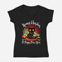 Meowy Christmas And A Happy Purr Year-Womens-V-Neck-Tee-Tronyx79