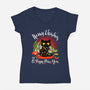 Meowy Christmas And A Happy Purr Year-Womens-V-Neck-Tee-Tronyx79