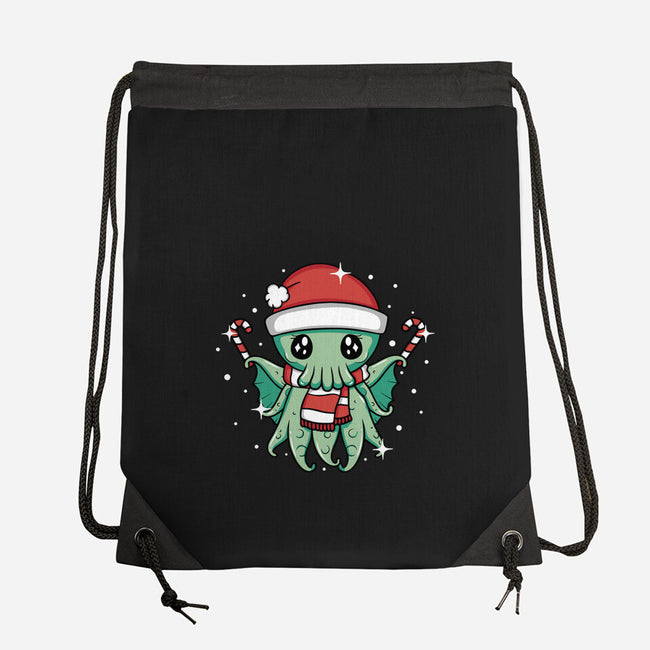 Christmas Cthulhu-None-Drawstring-Bag-brunopires