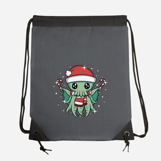 Christmas Cthulhu-None-Drawstring-Bag-brunopires