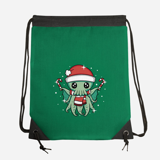 Christmas Cthulhu-None-Drawstring-Bag-brunopires