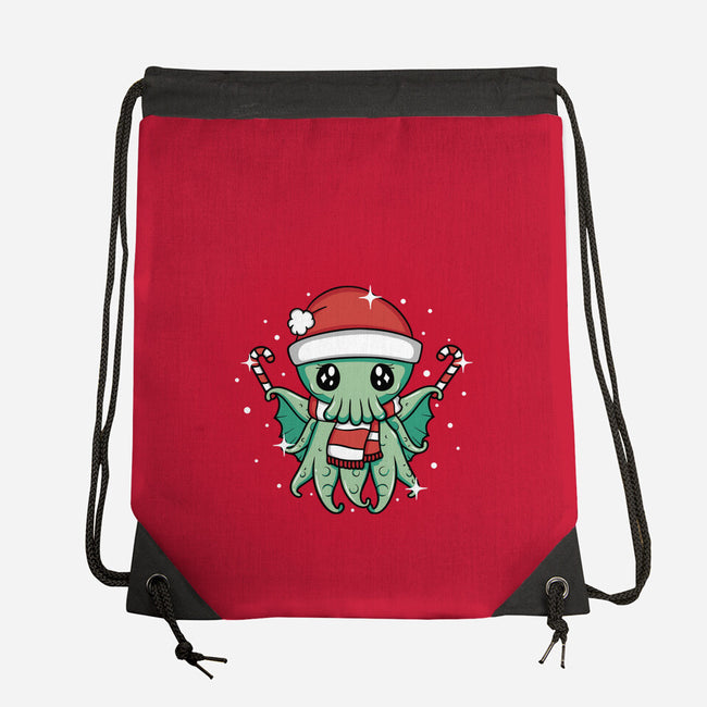 Christmas Cthulhu-None-Drawstring-Bag-brunopires