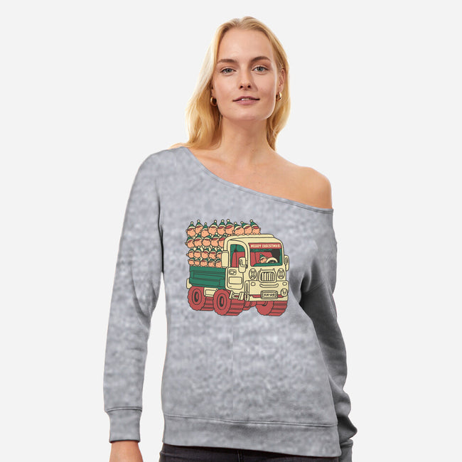 Xmas Workers-Womens-Off Shoulder-Sweatshirt-naomori