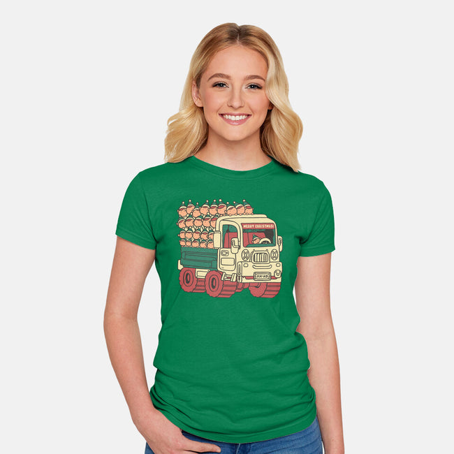 Xmas Workers-Womens-Fitted-Tee-naomori
