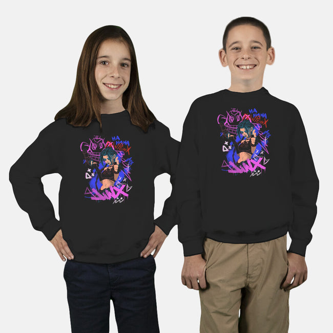 Blu Sister-Youth-Crew Neck-Sweatshirt-fanfabio