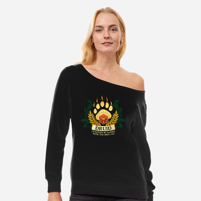 Druid D20-Womens-Off Shoulder-Sweatshirt-D20 Tees