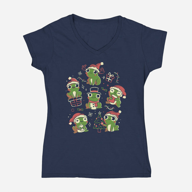 Jolly Frogs-Womens-V-Neck-Tee-eduely