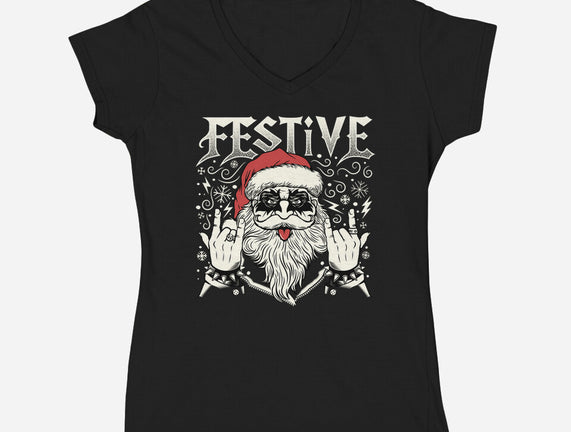 Festive Rock And Roll Santa