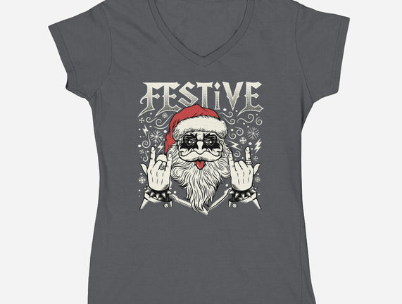 Festive Rock And Roll Santa