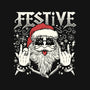 Festive Rock And Roll Santa-None-Stretched-Canvas-tobefonseca