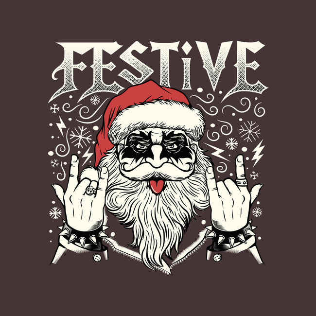 Festive Rock And Roll Santa-None-Drawstring-Bag-tobefonseca